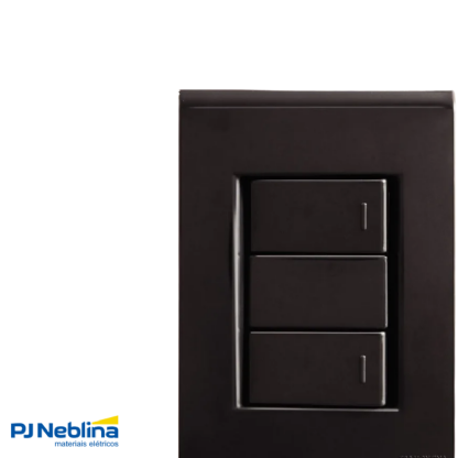 Conjunto 2 Interruptor Simples 10A 250V C/Placa 4X2 Grafite Liz - Tramontina