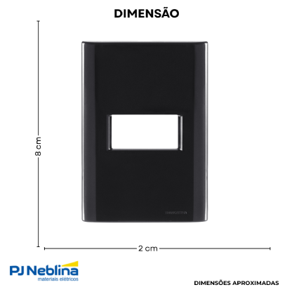 Placa Acabamento 4X2 1 Posto Horizontal Grafite C/Suporte Giz - Tramontina