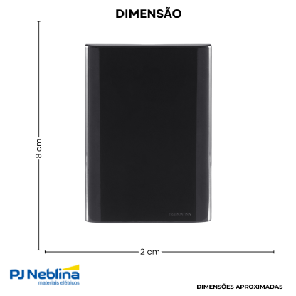Placa Acabamento 4X2 Cega Grafite C/Suporte Giz - Tramontina