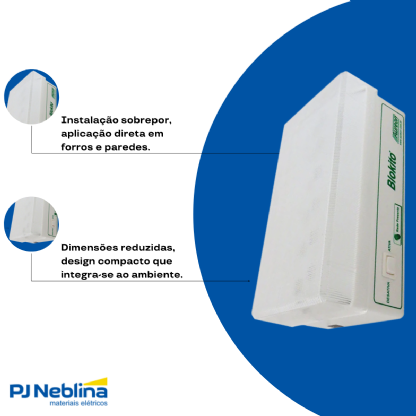 Luminária Emergência Led Aclaram Sobrepor 24Vcc 500Lm LLA-BLK 500/L - Aureon