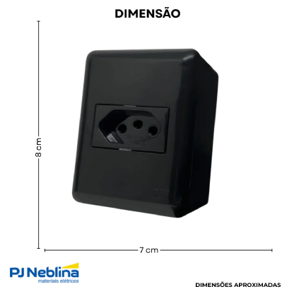 Conjunto 1 Tom 2P+T 20A 250V Preto 88X70Mm Overlap - Building