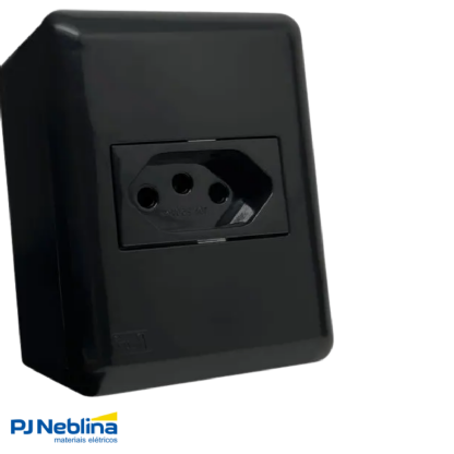 Conjunto 1 Tom 2P+T 20A 250V Preto 88X70Mm Overlap - Building