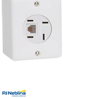 Conjunto 1 Tom Telefone (Telebras) 4 Pinos + Rj11 (2 Fios) Branco 3X3 - Transmobil