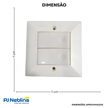 Conjunto 2 Interruptor Simples 10A 250V Bc 3X3 Sistema X - Transmobil