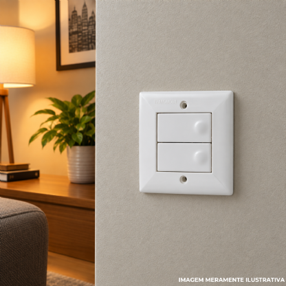 Conjunto 2 Interruptor Simples 10A 250V Bc 3X3 Sistema X - Transmobil