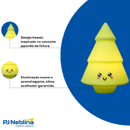 Luminária Mesa Led Sobrepor Arvore De Natal Kawaii Vd P/Lâmpada Bolinha 5W Bivolt C/Cabo 1,80M - Usare