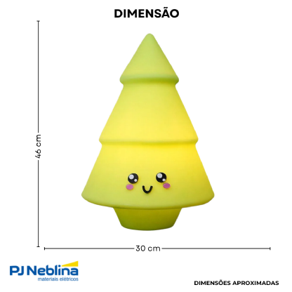 Luminária Mesa Led Sobrepor Arvore De Natal Kawaii Vd P/Lâmpada Bolinha 5W Bivolt C/Cabo 1,80M - Usare