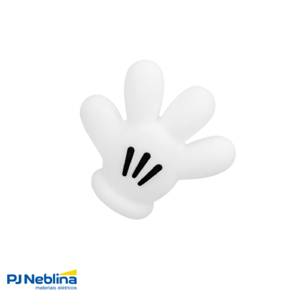 Luminária Mesa Led Sobrepor Luva Mickey Branco P/Lâmpada Bolinha 5W Bivolt C/Cabo 1,80M - Usare