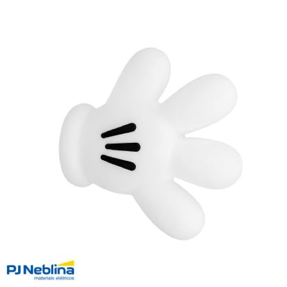 Luminária Mesa Led Sobrepor Luva Mickey Branco P/Lâmpada Bolinha 5W Bivolt C/Cabo 1,80M - Usare