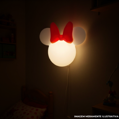 Luminária Mesa Led Sobrepor Minnie Clean Bc P/Lâmpada Bolinha 5W Bivolt C/Cabo 1,80M - Usare