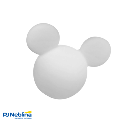 Luminária Mesa Led Sobrepor Mickey Clean Branco P/Lâmpada Bolinha 5W Bivolt C/Cabo 1,80M - Usare
