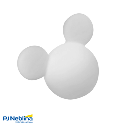 Luminária Mesa Led Sobrepor Mickey Clean Branco P/Lâmpada Bolinha 5W Bivolt C/Cabo 1,80M - Usare