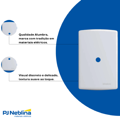 Placa Acabamento 4X2 Saída De Fio Branco C/Suporte Siena - Alumbra
