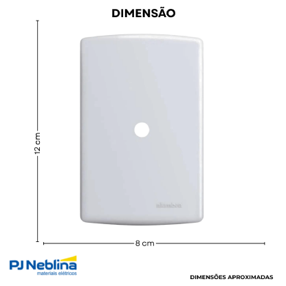 Placa Acabamento 4X2 Saída De Fio Branco C/Suporte Siena - Alumbra