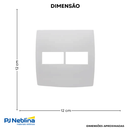 Placa Acabamento 4X4 2 Postos Branco C/Suporte Home - Building