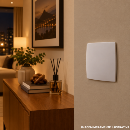 Placa Acabamento 4X4 Cega Branco C/Suporte Home - Building