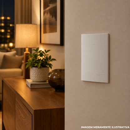 Placa Com Suporte Lunare Up Branco Fosco 4X2 Cega - Schneider