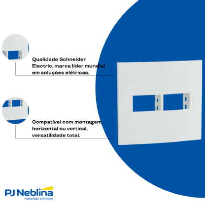 Placa Com Suporte Lunare Up Branco Fosco 4X4 2 Módulos Separados - Schneider
