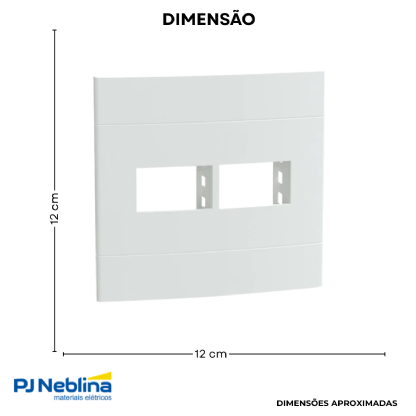 Placa Com Suporte Lunare Up Branco Fosco 4X4 2 Módulos Separados - Schneider
