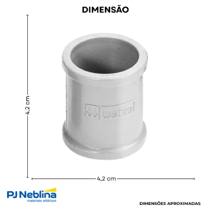 Luva Eletroduto 1Pol S/Rosca Pvc Branco - Wetzel