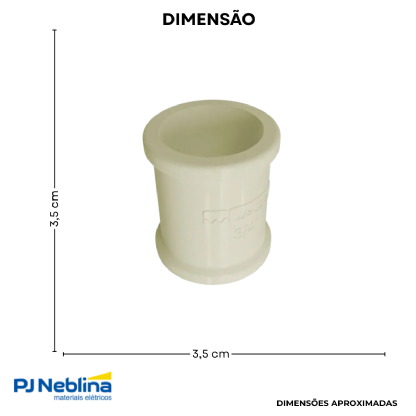 Luva Eletroduto 3/4 S/Rosca Pvc Branco - Wetzel