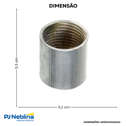 Luva Eletroduto Roscável 3/4 Bsp Aço Carbono Galv Fogo Nbr 5598 - Eletroduto/Est