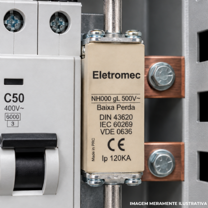 Fusível Nh Retardado Gg/Gl 50A 500V 120Ka T-000 - Eletromec