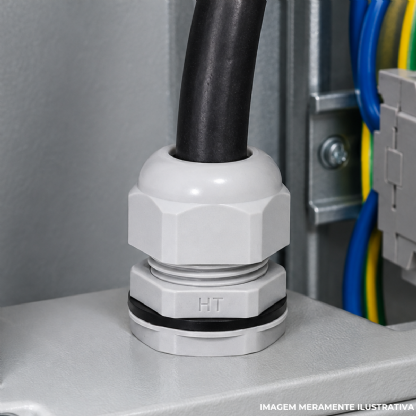 Prensa Cabo Nylon Bsp 1/4 Cinza Ip68 Curta - Hellermann