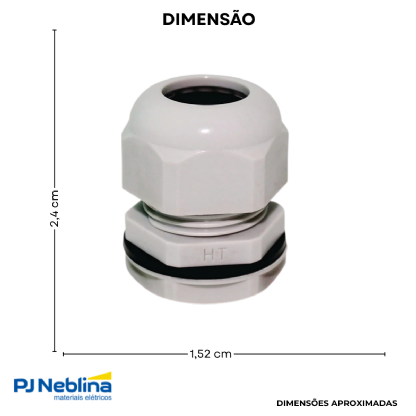Prensa Cabo Nylon Pg09 Cinza Ip67 Curta - Hellermann