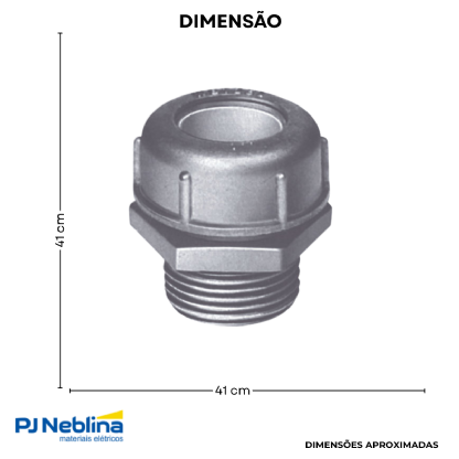 Prensa Cabo 1Pol 20-22,5Mm Bsp Alumínio Vd C/Vedação Ip52 - Wetzel