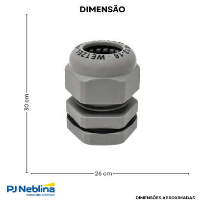 Prensa Cabo 3/4 13-18Mm Npt Nylon Cz Ip68 - Wetzel