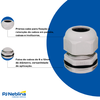 Prensa Cabo Curto 1/2 6-12Mm Bsp Poliamida Cz Ip67 - Hellermann