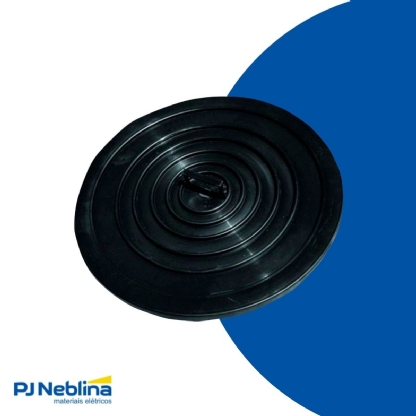 Tampa Para Caixa Inspeção Terra 300Mm Ferro Fundido Simples Preto - Paratec