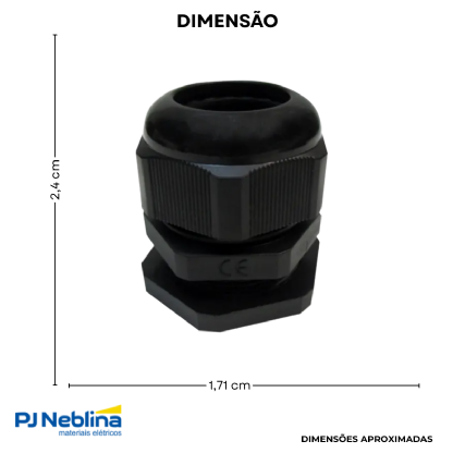 Prensa Cabo Curto 3/8 5-10Mm Bsp Nylon Pt C/Contra Porca Ip68 - Wetzel
