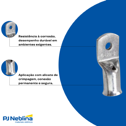 Terminal Compressão 70Mm 1 Compr 1 Furo F=13,5Mm 1/2 (M12) - Magnet