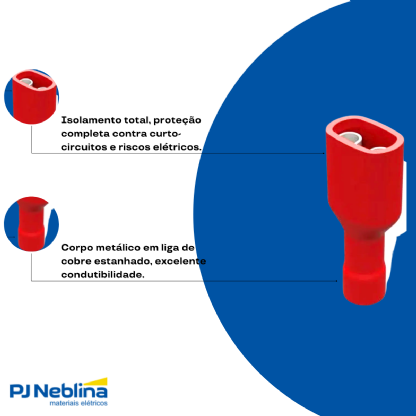 Terminal Femea 0,50-1,50Mm (22-16Awg) Total-Isolado Vermelho - Magnet