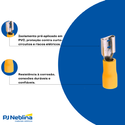 Terminal Femea 4,00-6,00Mm (12-10Awg) Pré-Isolado Amarelo - Magnet