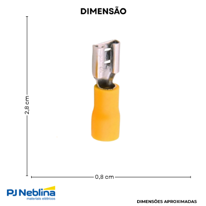 Terminal Femea 4,00-6,00Mm (12-10Awg) Pré-Isolado Amarelo - Magnet