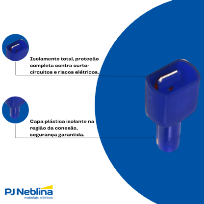 Terminal Macho 1,50-2,50Mm (16-14Awg) Total-Isolado Azul - Magnet
