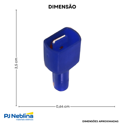 Terminal Macho 1,50-2,50Mm (16-14Awg) Total-Isolado Azul - Magnet