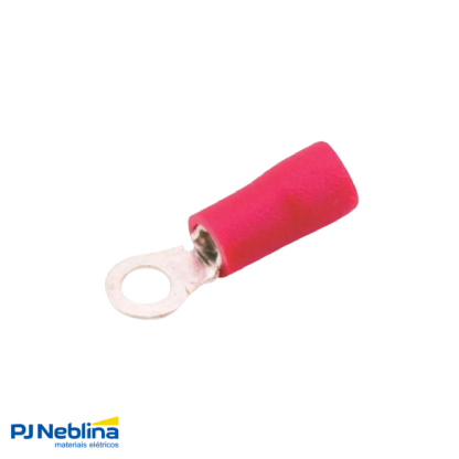 Terminal Olhal 0,50-1,50Mm (22-16Awg) Pré-Isolado Vermelho 1 Furo F=6Mm 1/4 (M6) - Magnet