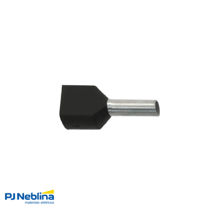 Terminal Tubular (Ilhos) Duplo 1,50Mm (16Awg) Pré-Isolado Preto - Intelli