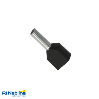 Terminal Tubular (Ilhos) Duplo 1,50Mm (16Awg) Pré-Isolado Preto - Intelli