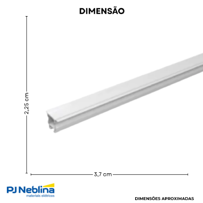 Perfil De Sobrepor C/ Mola 35Mmx 25Mm Bc Difusor Bc 1Mt - Luminatti
