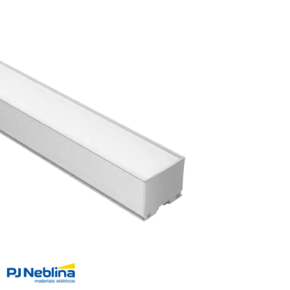 Perfil De Sobrepor C/ Mola 35Mmx 25Mm Bc Difusor Branco 3Mt - Luminatti