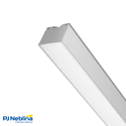 Perfil De Sobrepor C/ Mola 35Mmx 25Mm Bc Difusor Branco 3Mt - Luminatti