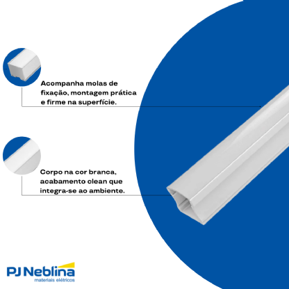 Perfil Sobrepor C/ Mola 17,2Mmx14,4Mm Branco 2M - Luminatti