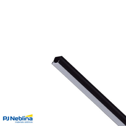 Perfil Sobrepor C/ Mola 17,2Mmx14,4Mm Preto Difusor Branco 1M - Luminatti