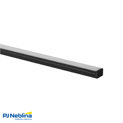 Perfil Sobrepor Nano 17,5Mmx9Mm Preto 1M - Luminatti