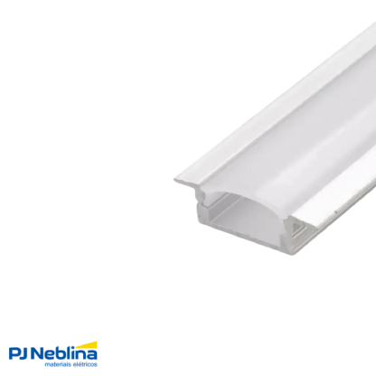 Perfil Embutir Nano 24,2X7,51Mm 3Mt Branco Difusor Branco C/Mola - Luminatti